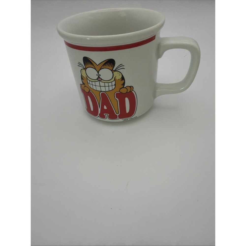 1978 VINTAGE JIM DAVIS GARFIELD DAD MUG COMIC STRIP NEWSPAPER CAT YELLOW TIGER